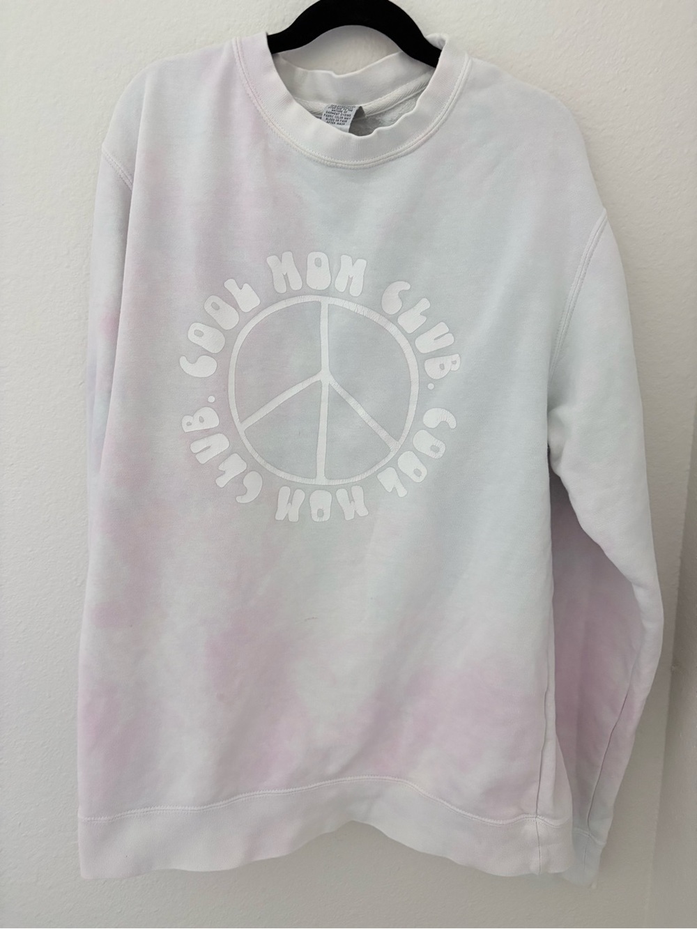 Peace Logo Pastel Tie-Dye Crewneck Sweatshirt